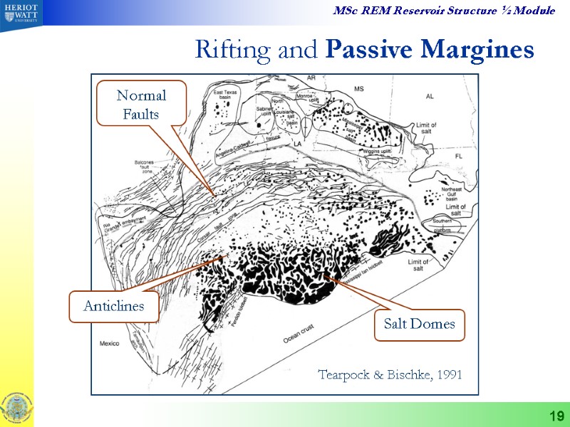 19 Rifting and Passive Margines Tearpock & Bischke, 1991 Salt Domes Normal Faults Anticlines